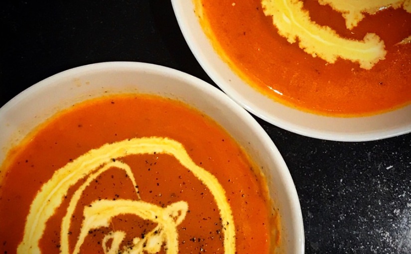Homemade Tomato and Roasted Red Pepper Soup
